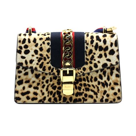 sylvie gucci leopardata|Gucci Leopard Ponyhair Sylvie Shoulder Bag .